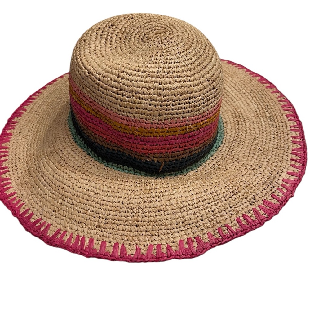 Tirabasso Raffia Rainbow Swirl Hat 🆕